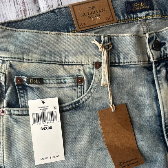 Polo Ralph Lauren Light Blue Jeans Men’s size 34X30 - Picture 6 of 9
